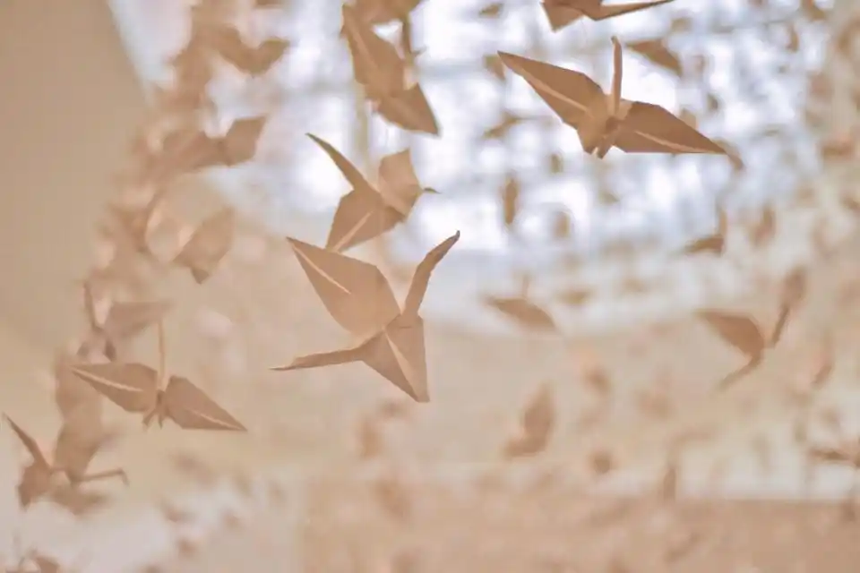 Papier gevouwen vogels